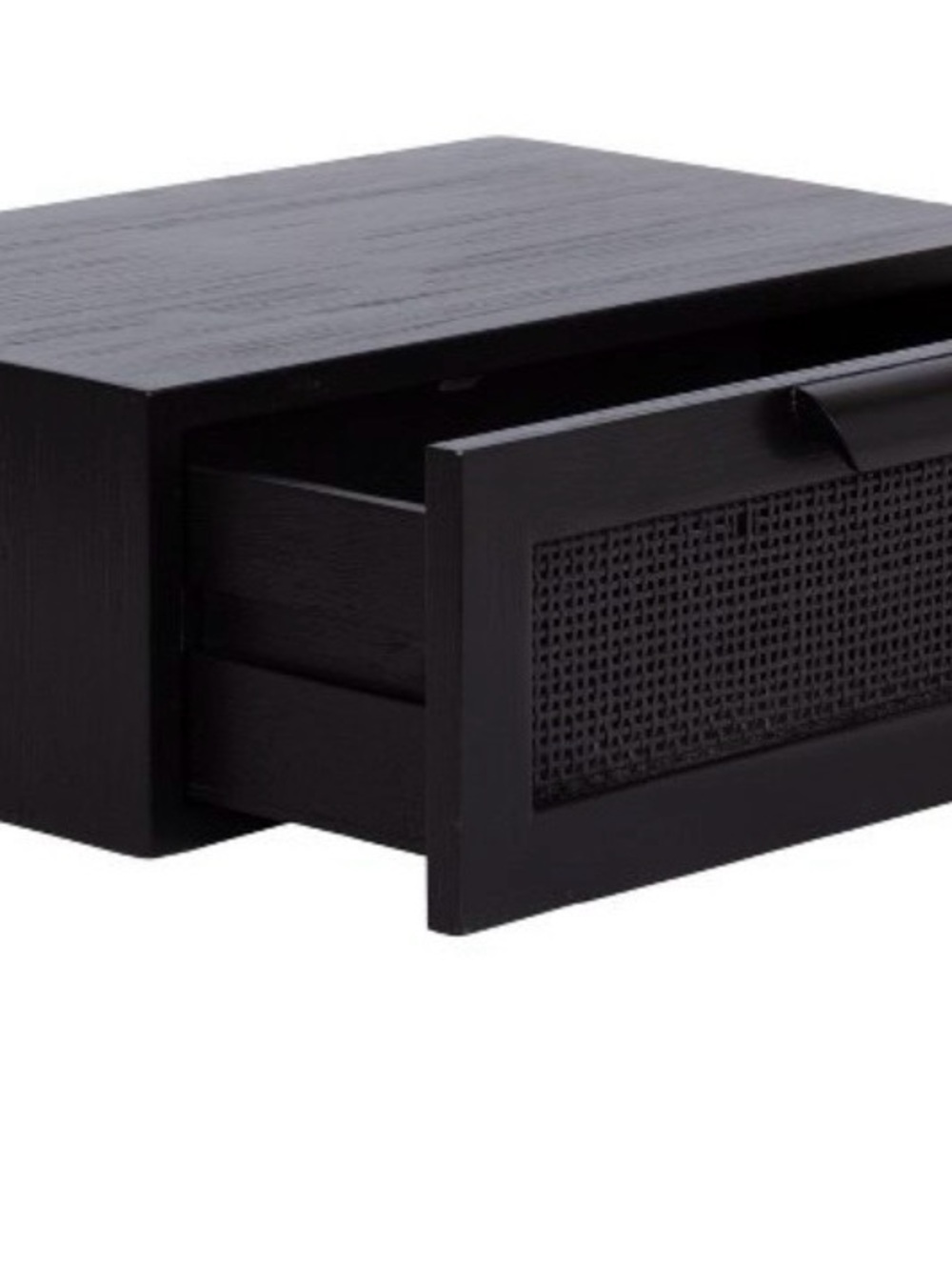 Black Woven-Front Floating Table with Drawer by Kate and Laurel